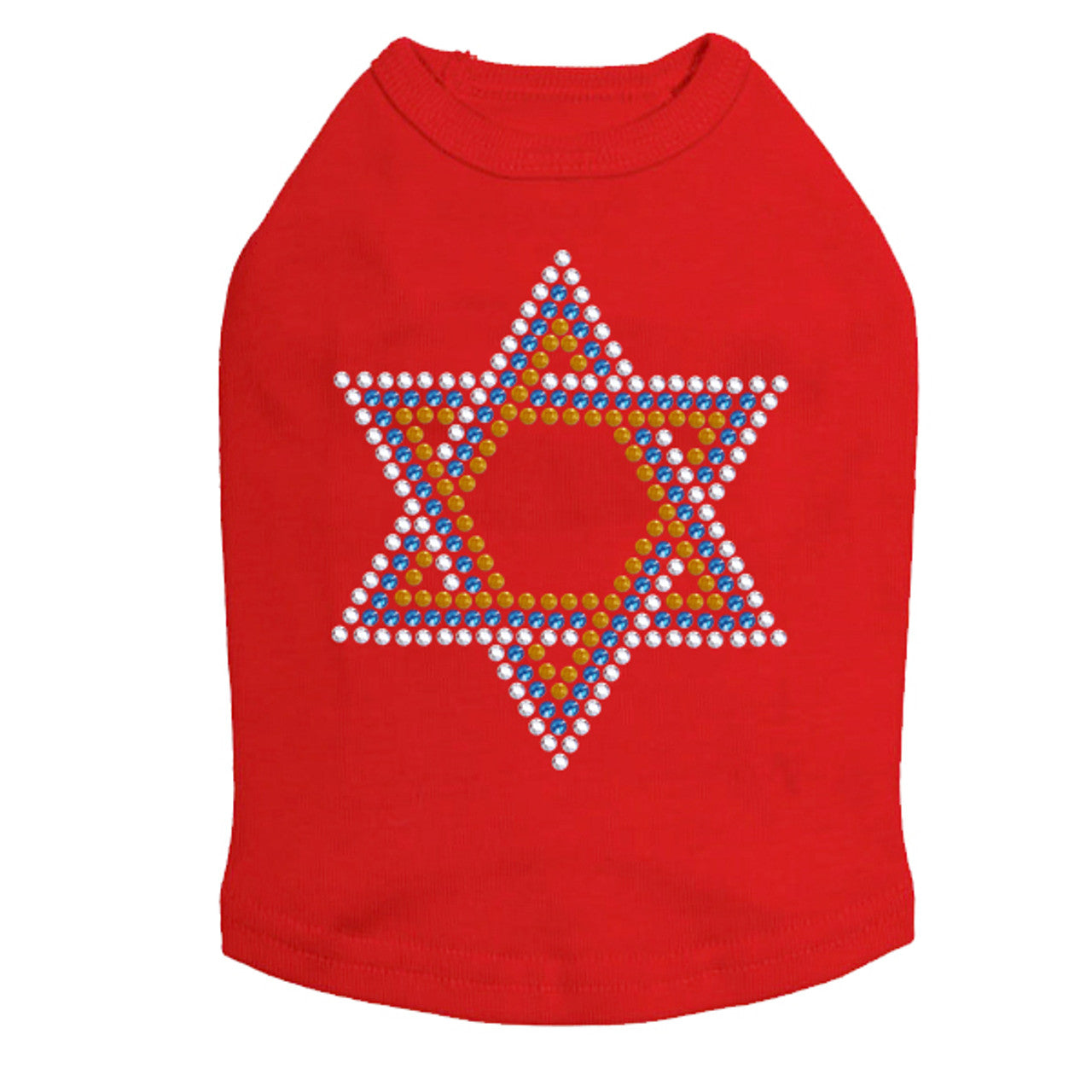 Star of David - Small (Blue, Silver, & Gold) - Dog Tank