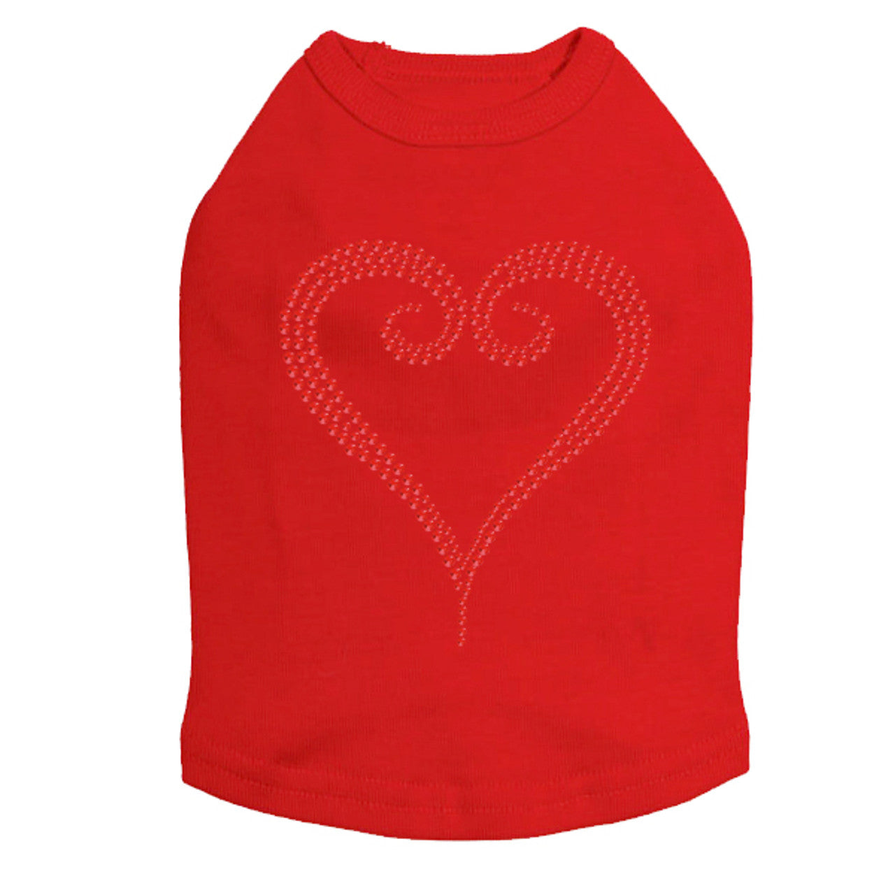 Red Rhinestone Heart - Dog Tank