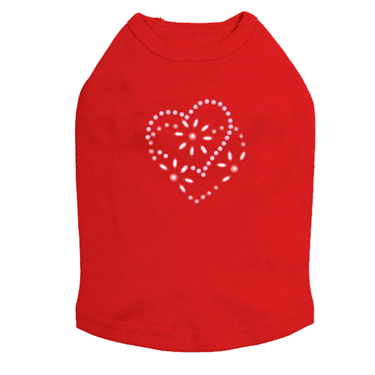 Pink & Red Flower Heart - Dog Tank