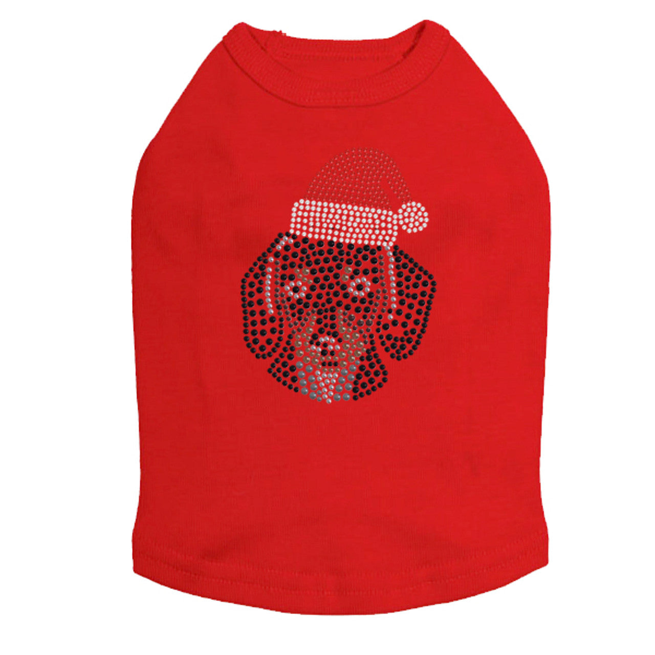 Dachshund Face with Santa Hat - Dog Tank