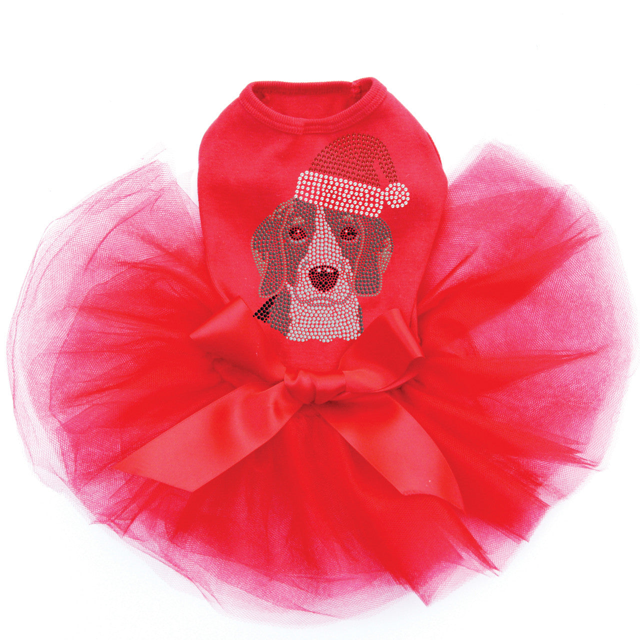 Beagle with Santa Hat - Custom Tutu