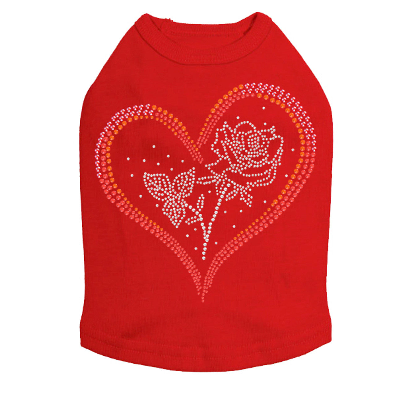 Heart with Rose - Dog Tank