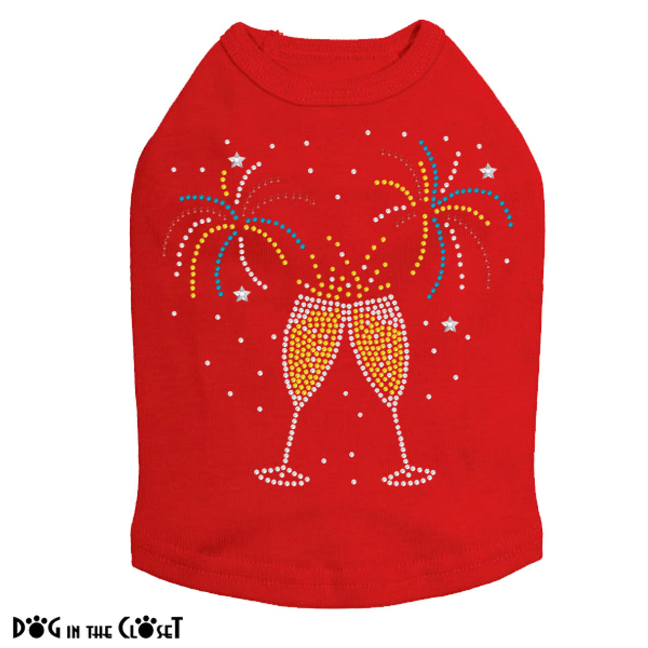 Happy New Year Drink & Fireworks - Dog Tank