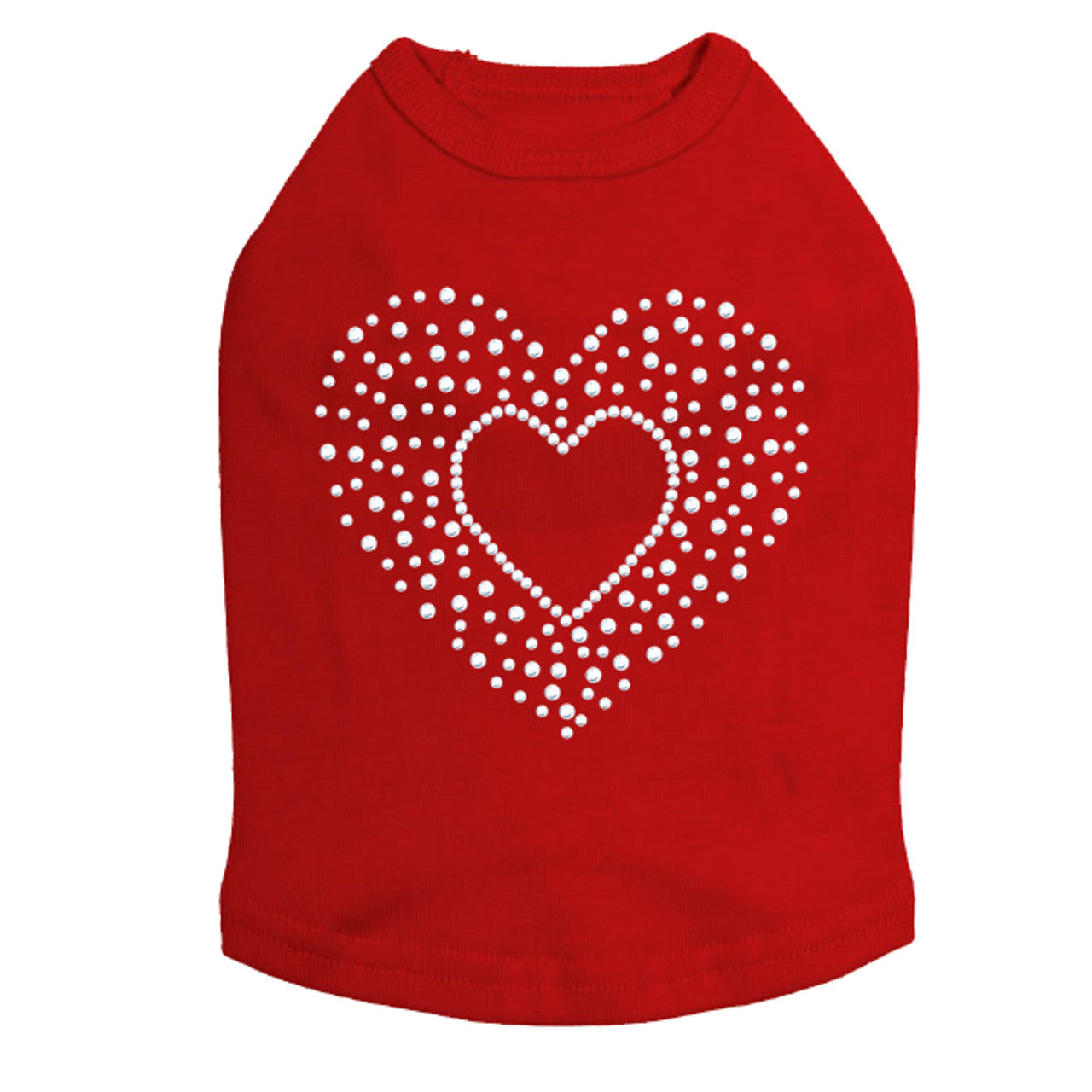 Heart with Scattered Stones - Dog Tank