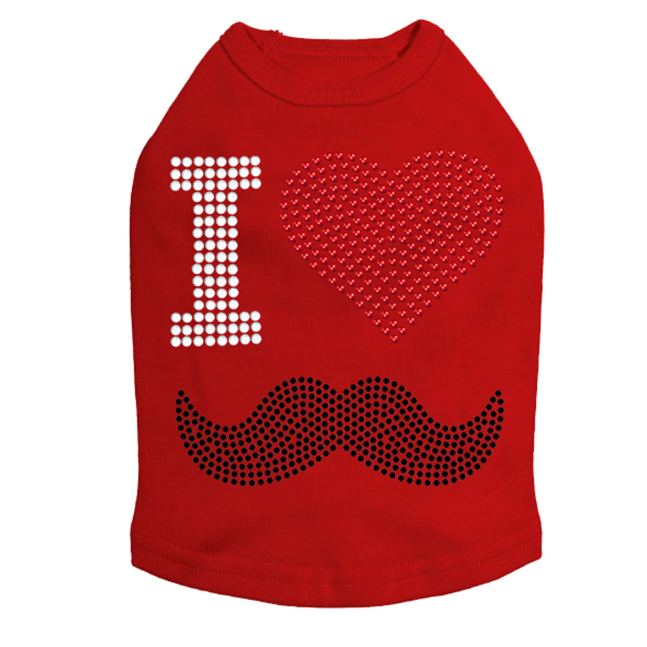 I Love Mustache - Dog Tank