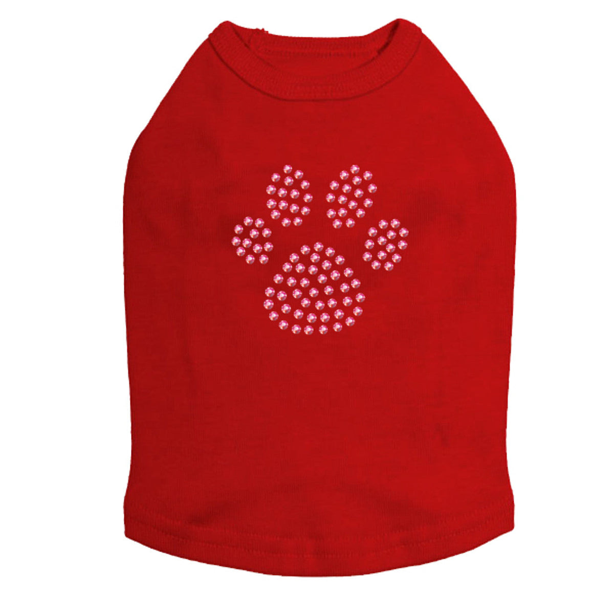 Paw (Pink Rhinestuds) - Dog Tank