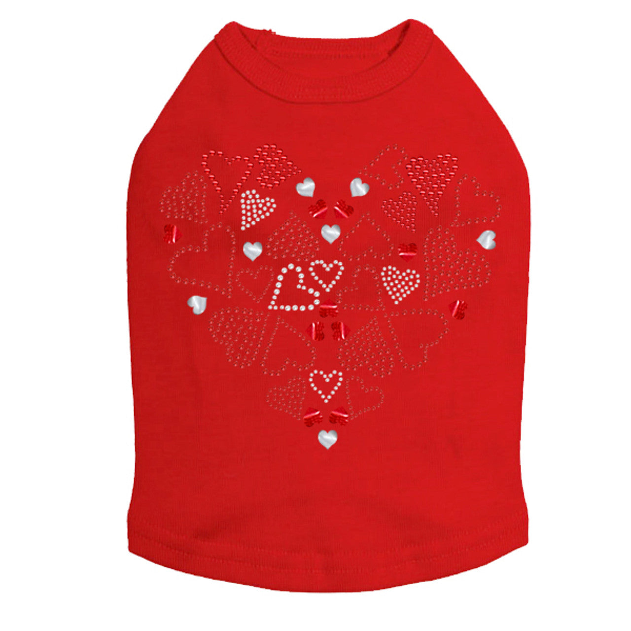 Red Heart with Hearts - Dog Tank
