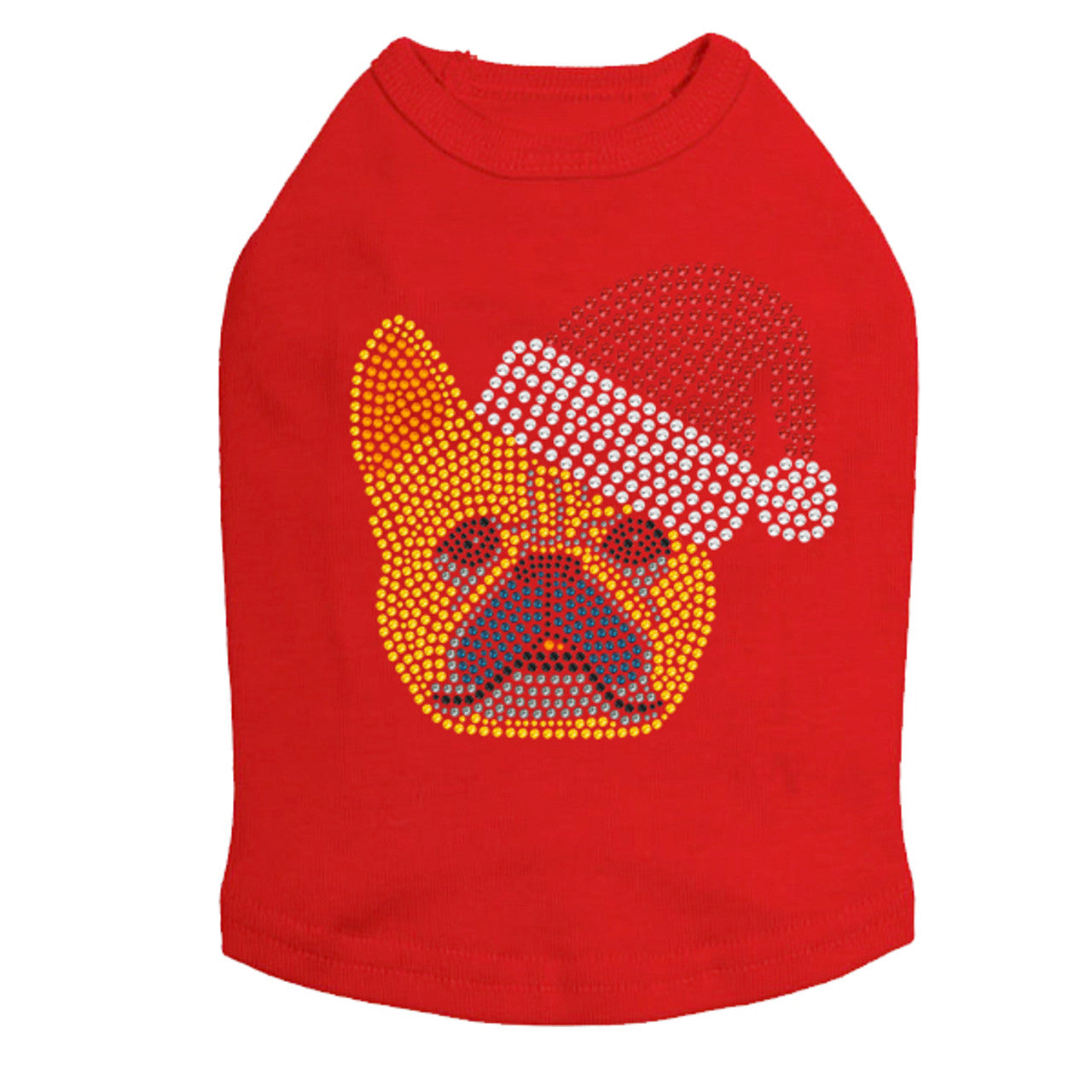 French Bull Dog with Santa Hat - Dog Tank