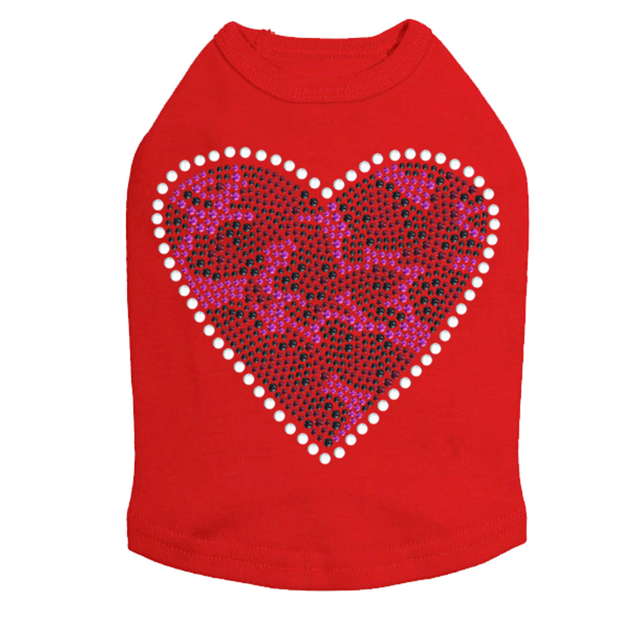 Fuchsia Leopard Heart - Dog Tank