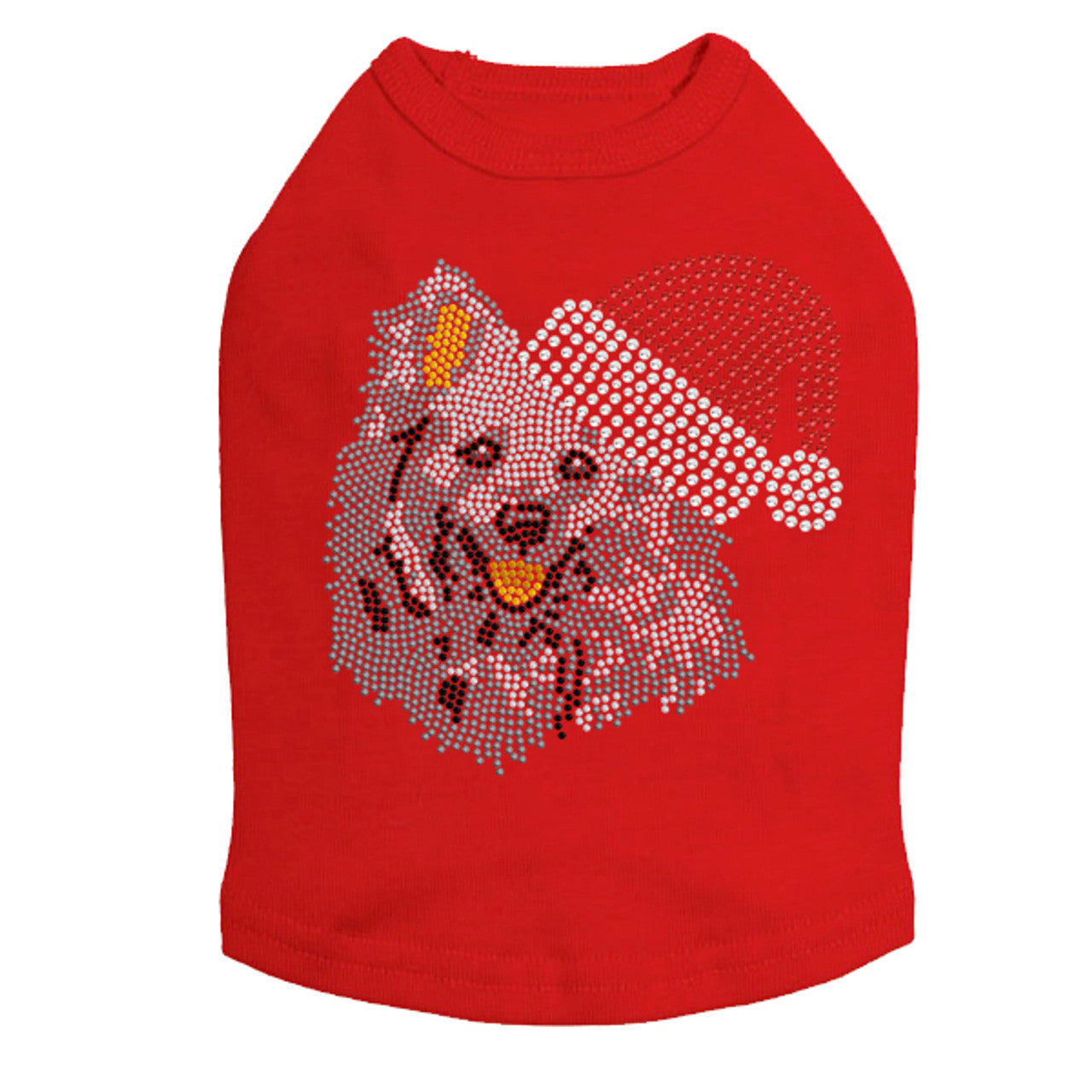 American Eskimo with Santa Hat - Dog Tank