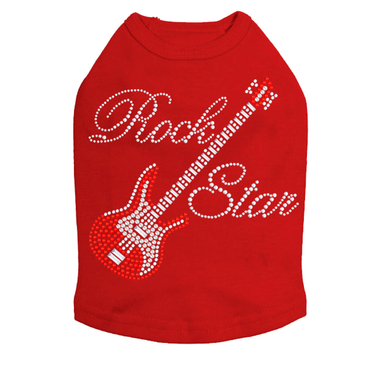 Guitar Red (Austrian crystal) & Rock Star - Dog Tank