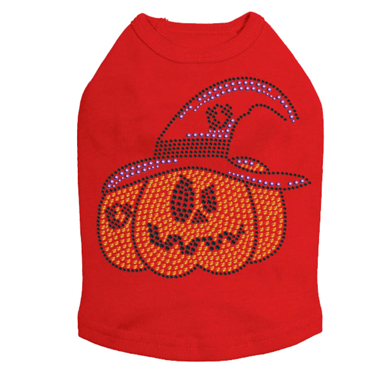 Jack O'Lantern with Hat - Dog Tank
