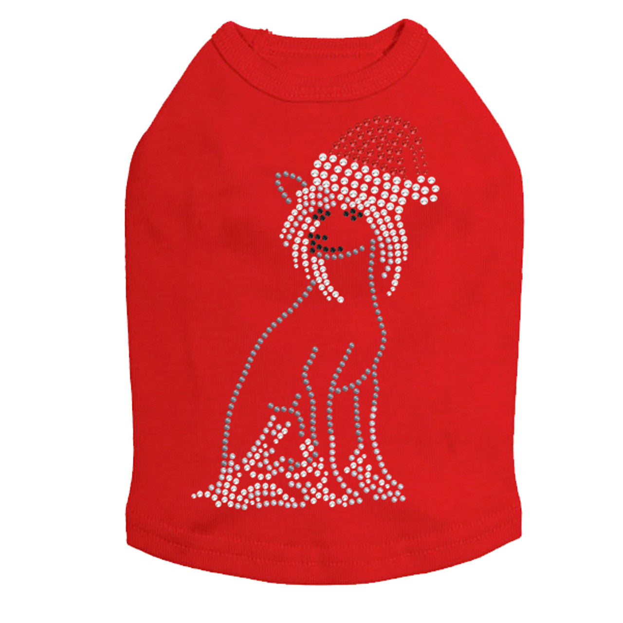 Chinese Crested with Santa Hat - Dog Tank