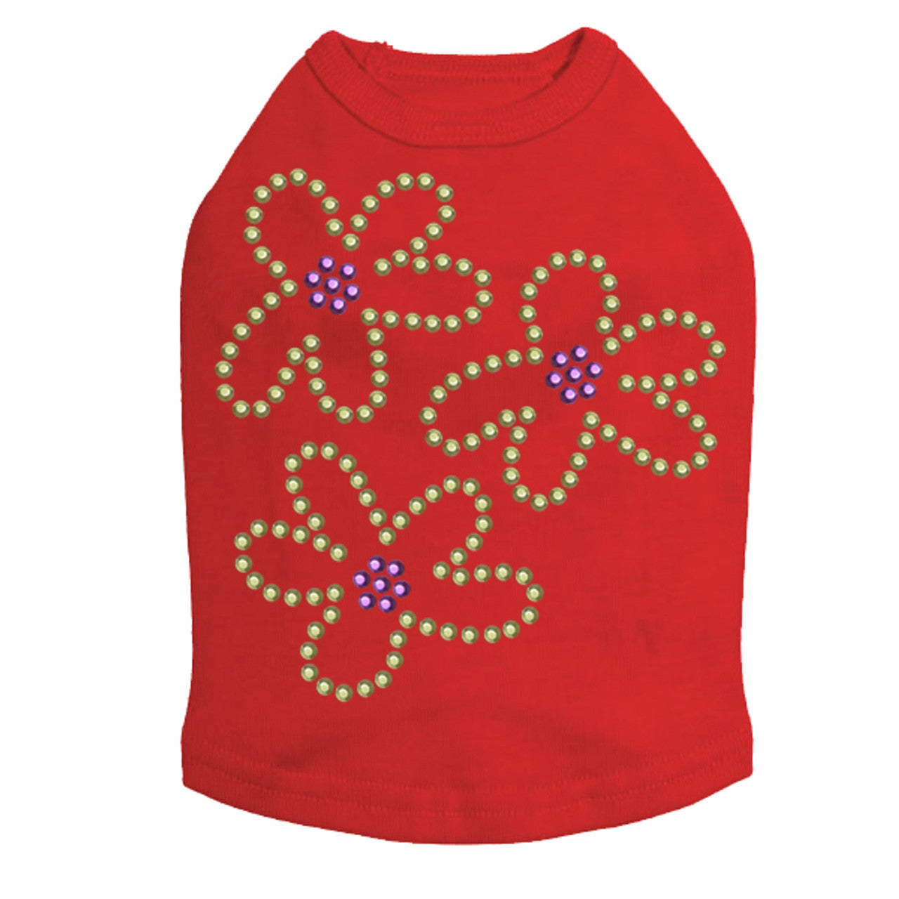 Three Lime Flowers - Dog Tank