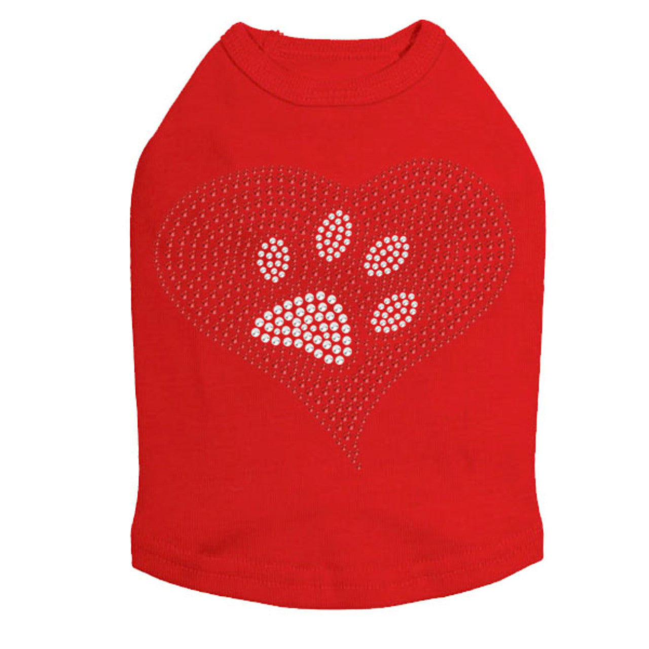 Red Heart with Paw 2 - Dog Tank