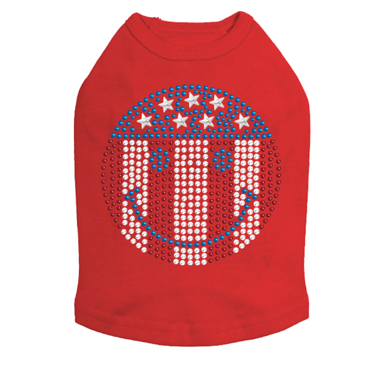 Happy Face Red, White, & Blue - Dog Tank