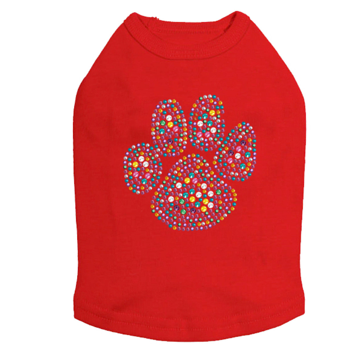 Multicolor Paw - Dog Tank