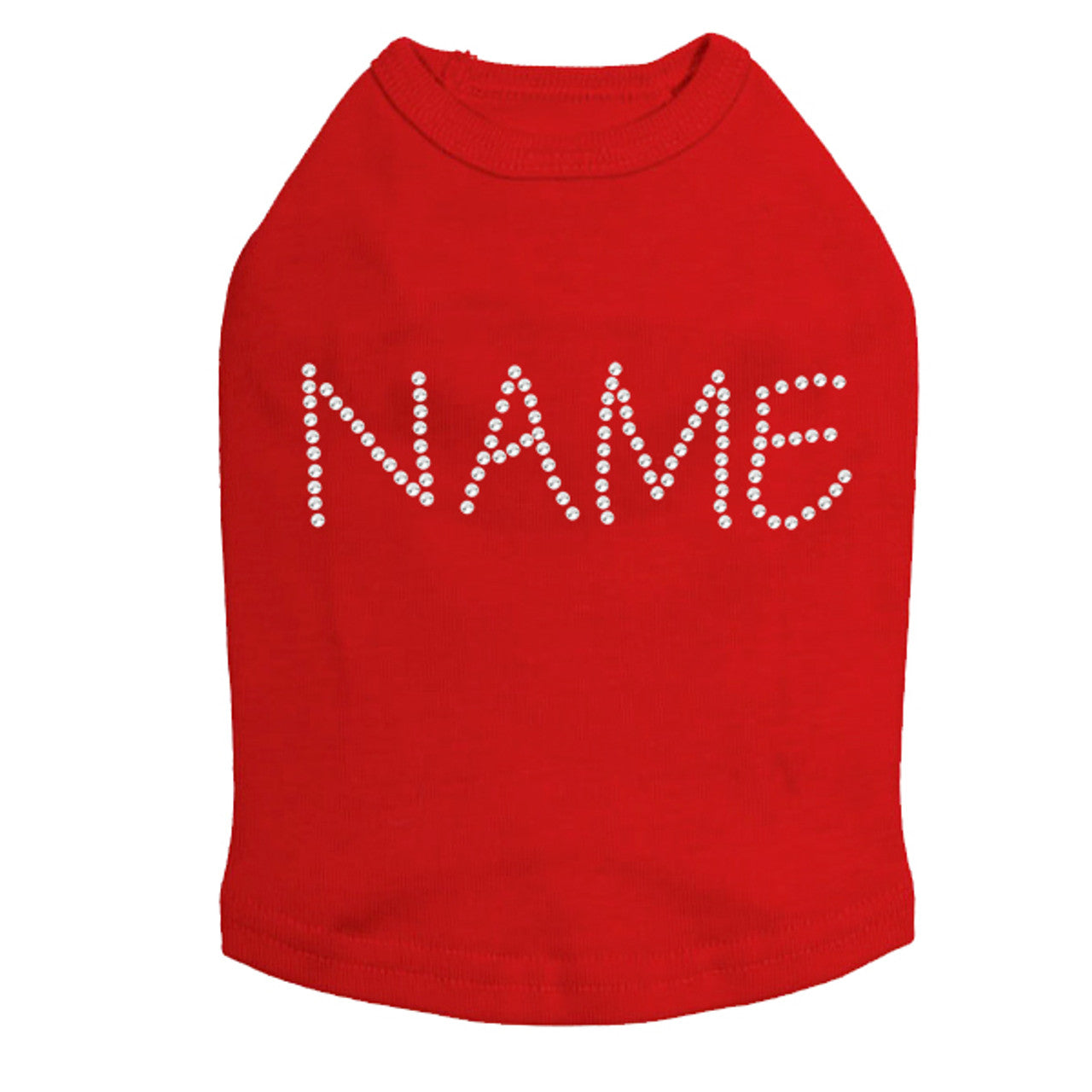 Custom Name or Phrase - Clear Rhinestones - Dog Tank