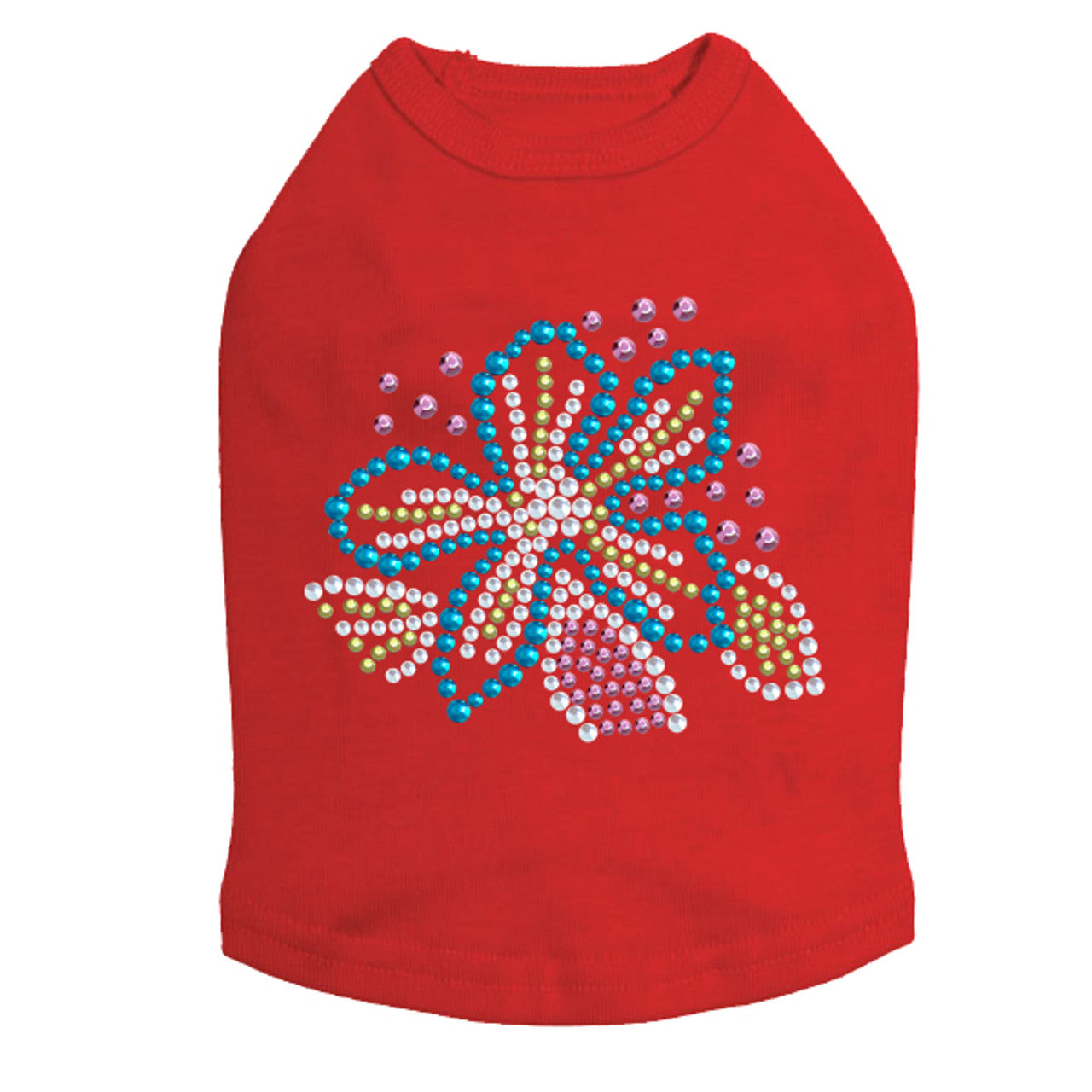 Turquoise Flower - Dog Tank