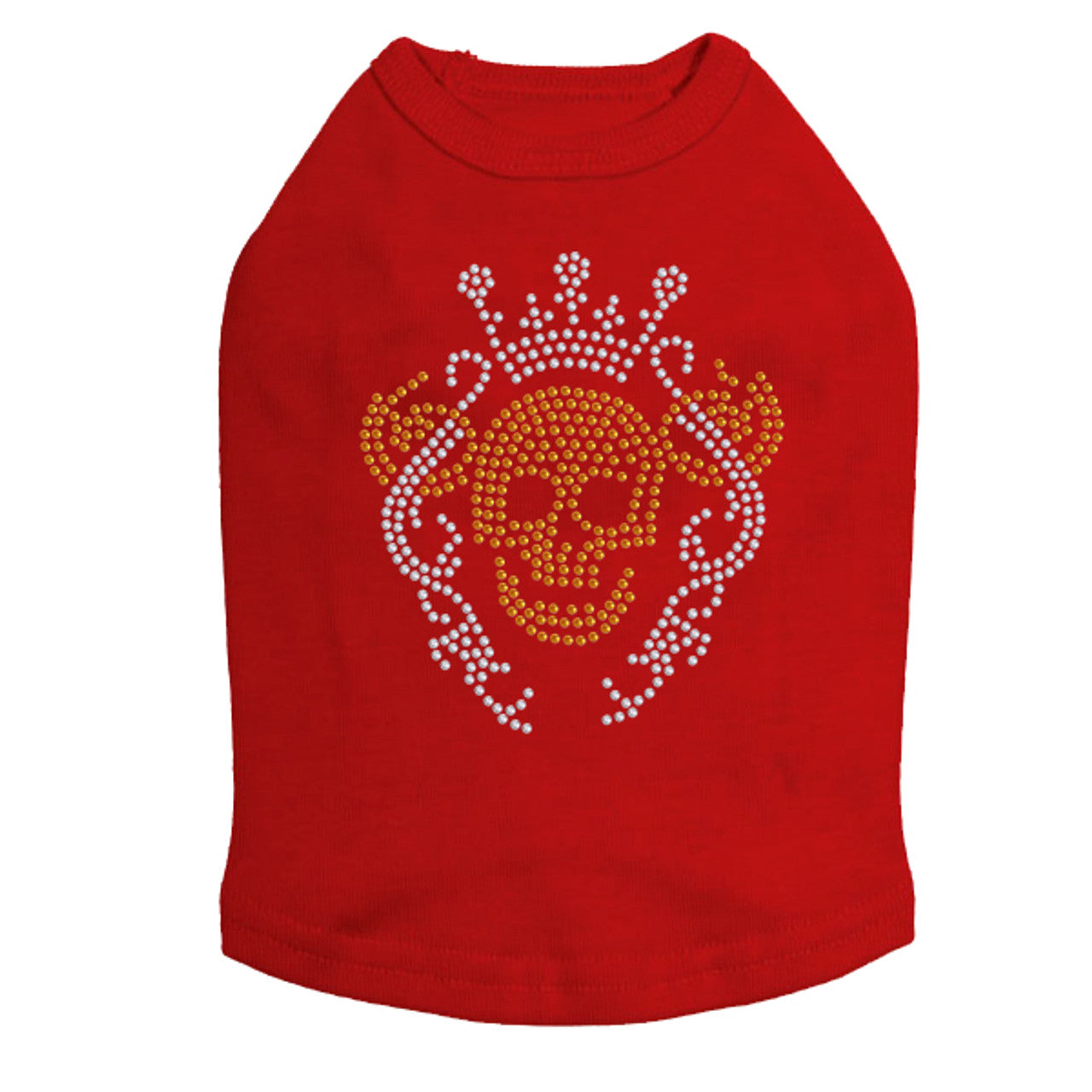 Gold Skull with Crown - Dog Tank