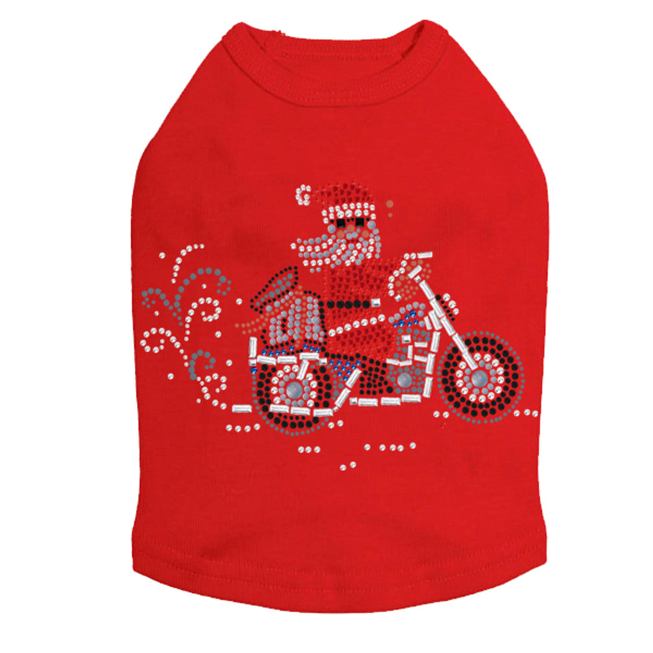 Santa on Motorcycle - Dog Tank