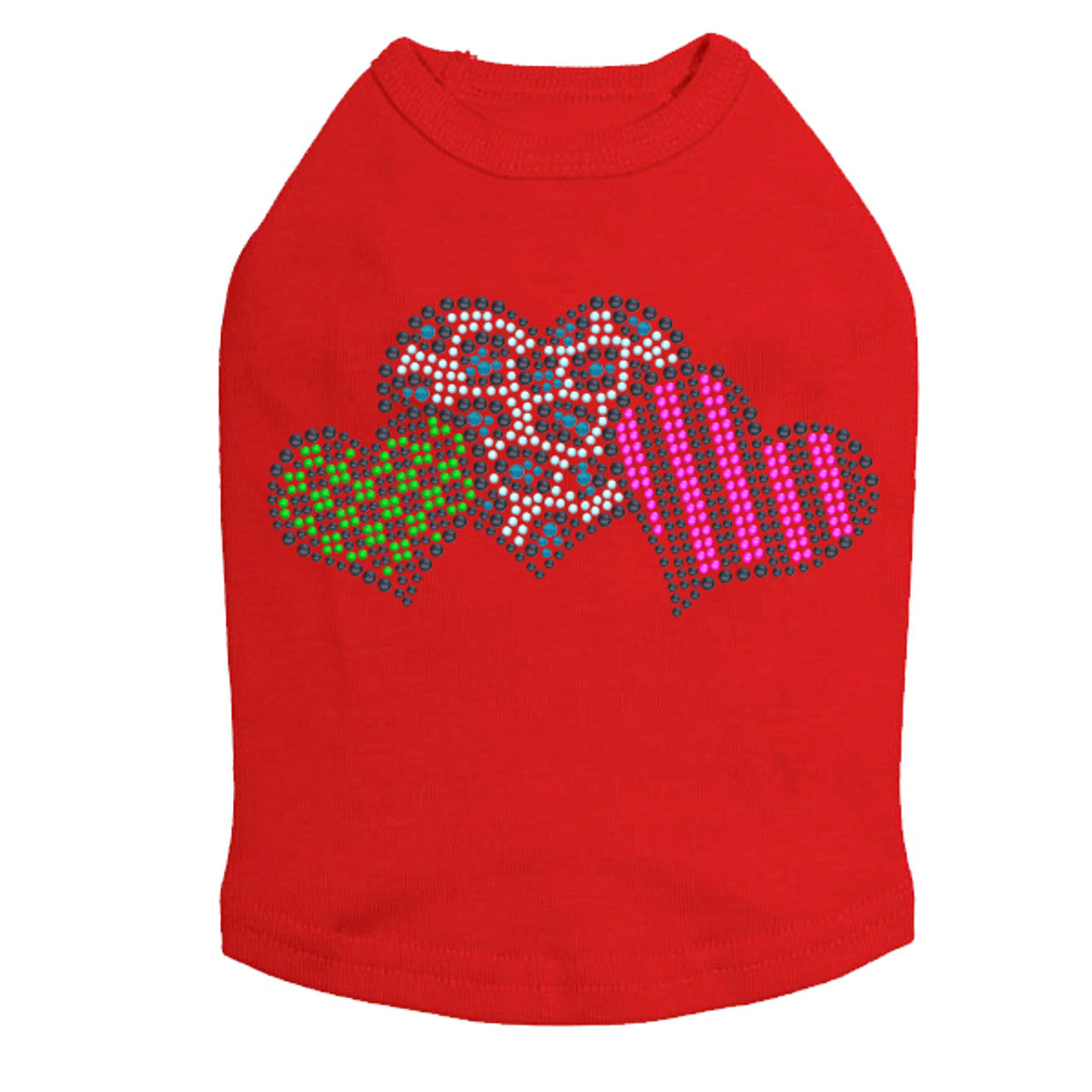 Leopard, Checks, & Stripes Multicolor Hearts - Dog Tank