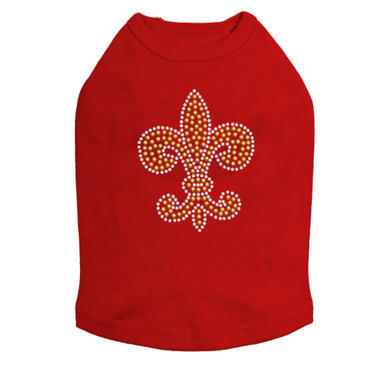 Fleur de Lis (Gold Rhinestuds) - Dog Tank