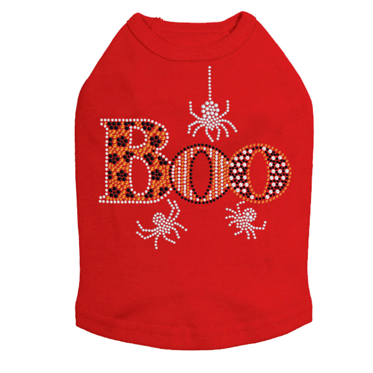 Boo with Silver Spiders - Dog Tank