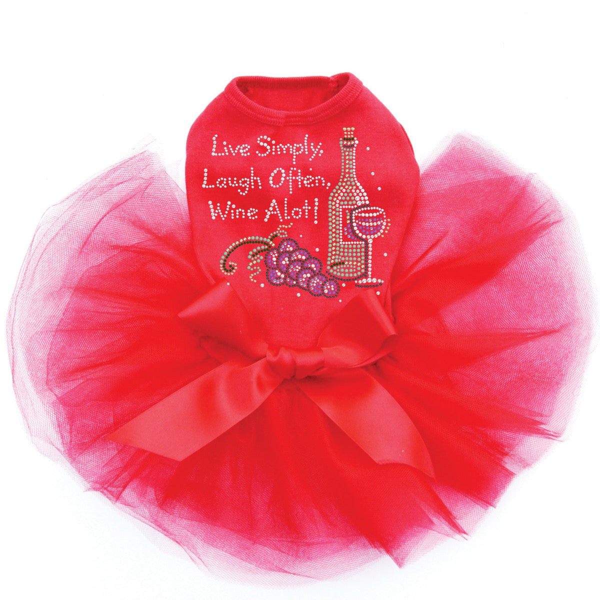 Wine Bottle, Glass & Grapes - Live Simply... - Custom Tutu