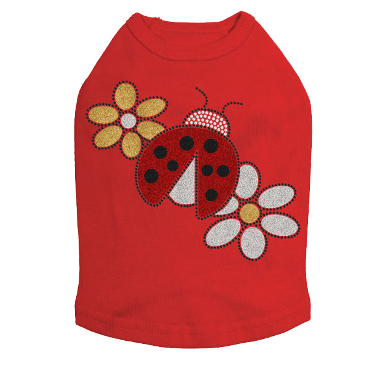 Glitter Ladybug & Daisies - Dog Tank