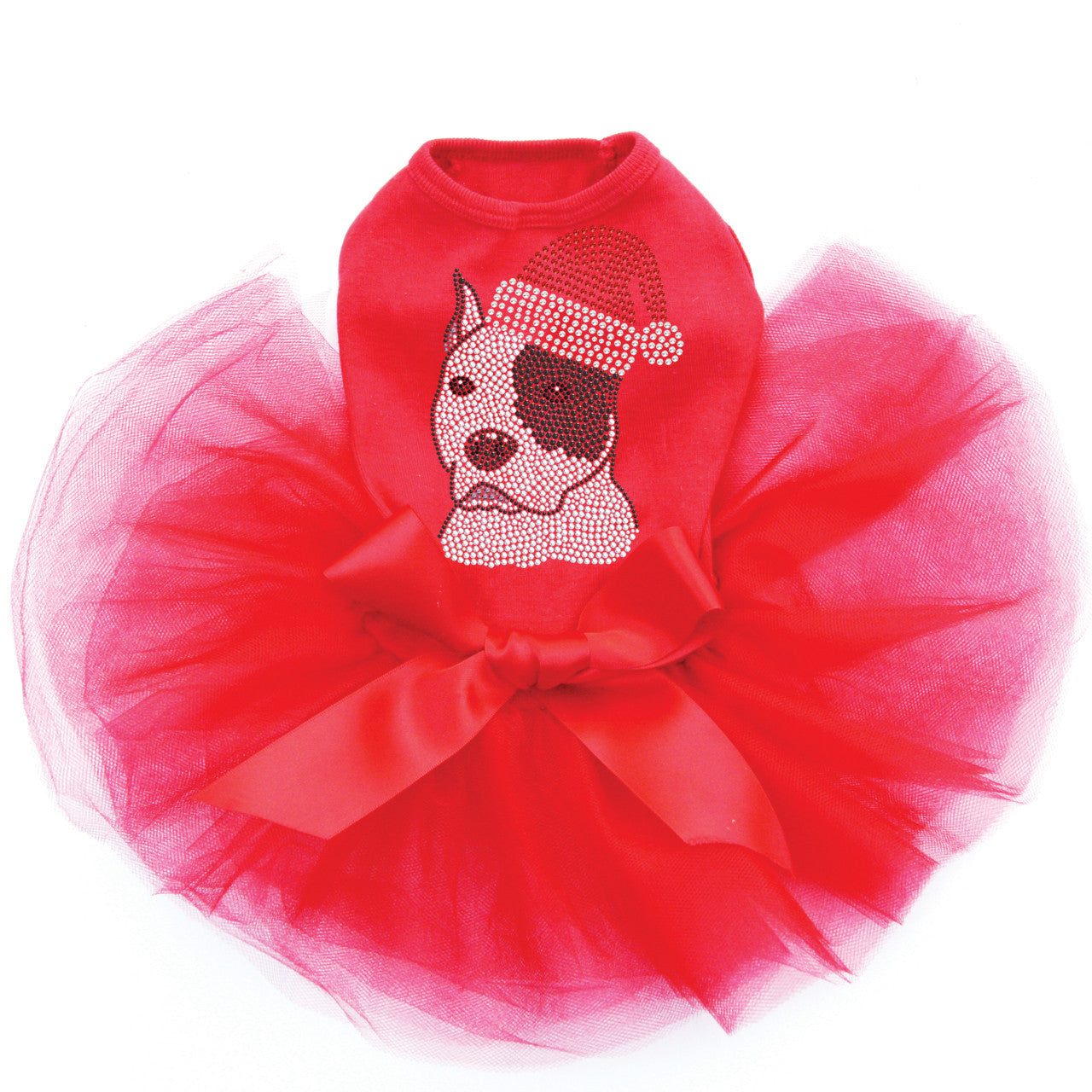 Pit Bull with Santa Hat - Custom Tutu