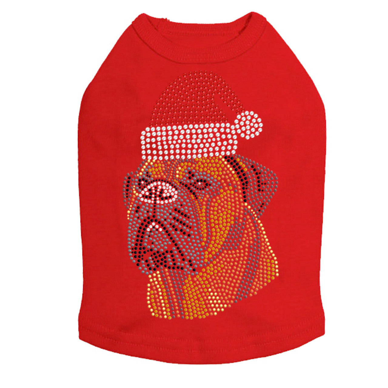 Bullmastiff with Santa Hat - Dog Tank