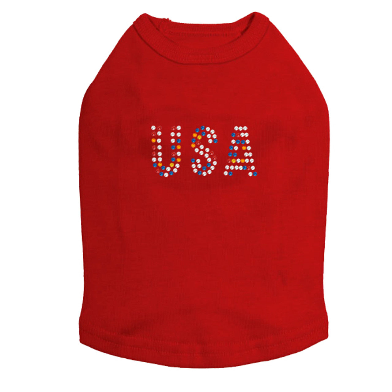 USA (Multicolor Rhinestones) - Dog Tank