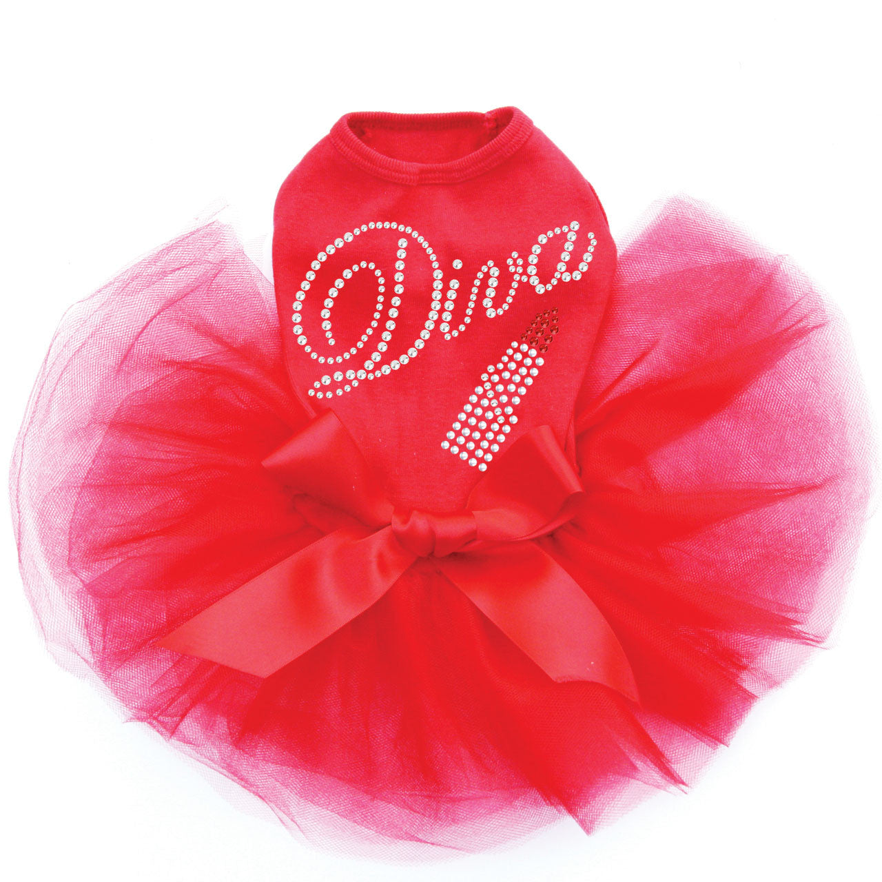 Diva with Austrian crystal Red Lipstick -Custom Tutu