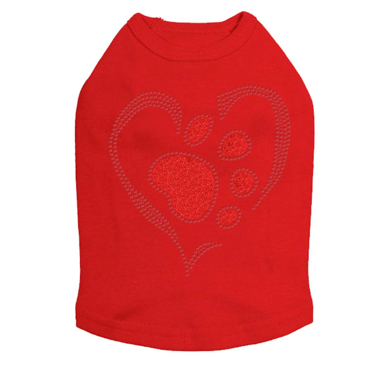Red Paw Heart - Dog Tank