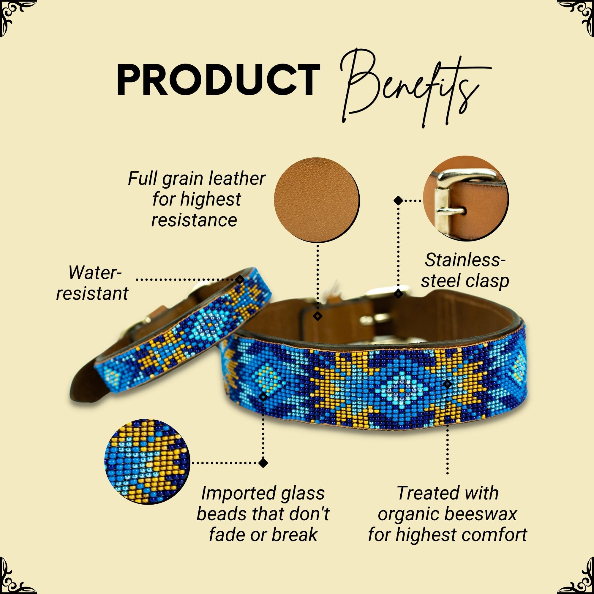 Maldives Sambboho dog collar (Glam Collection)