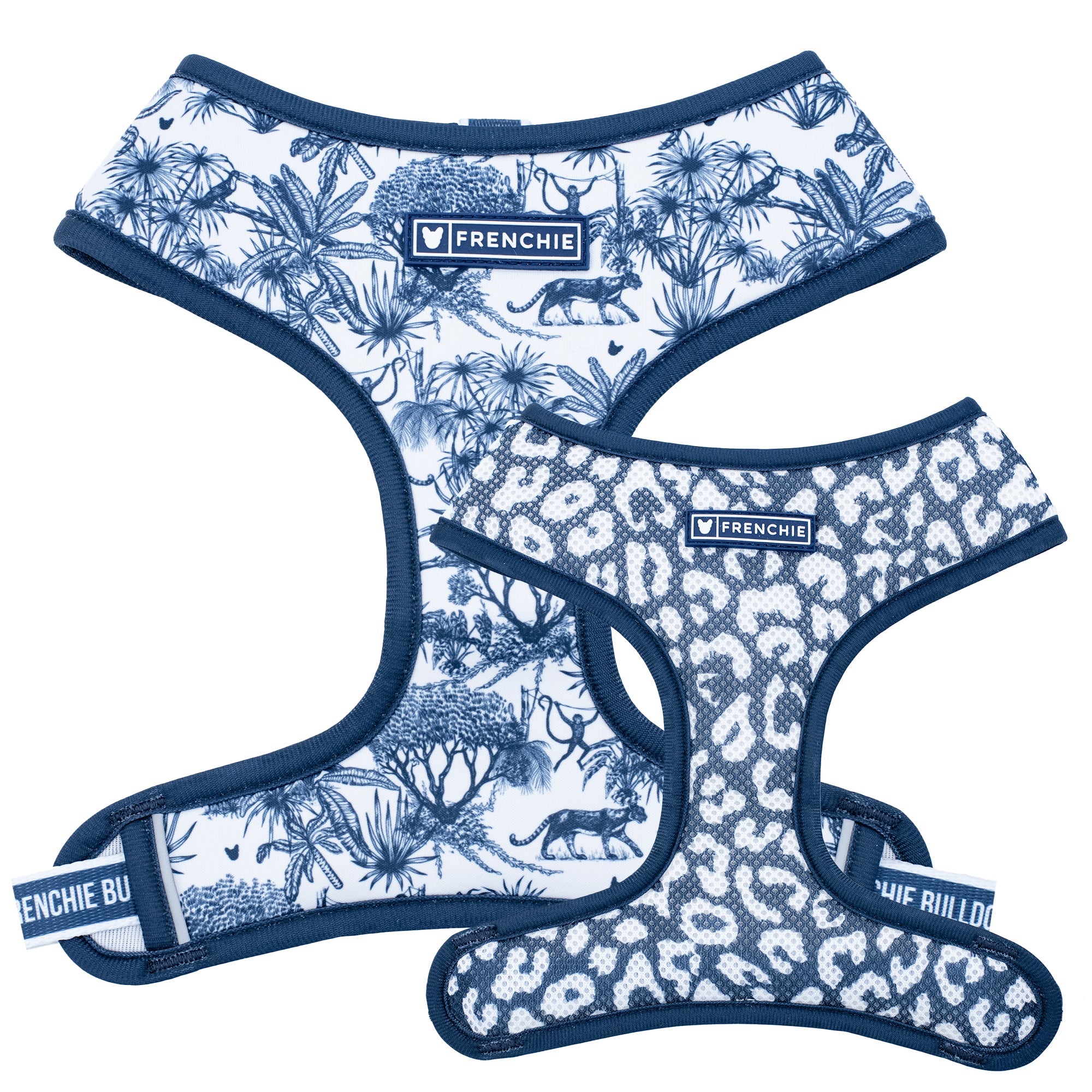 Frenchie Duo Reversible Harness - Toile (Blue)