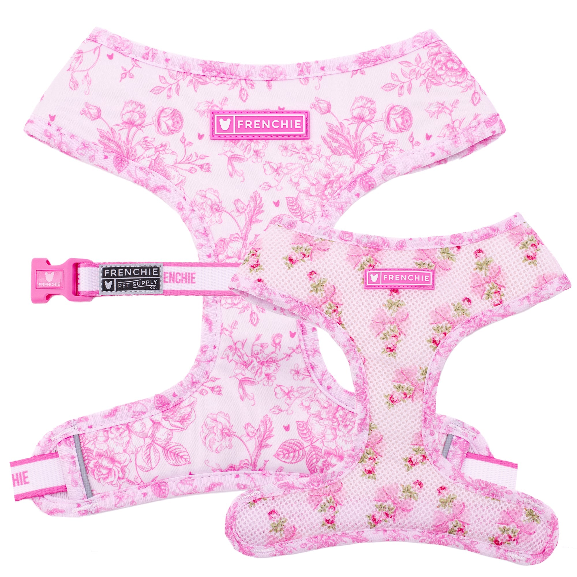 Frenchie Duo Reversible Harness - Toile (Pink)