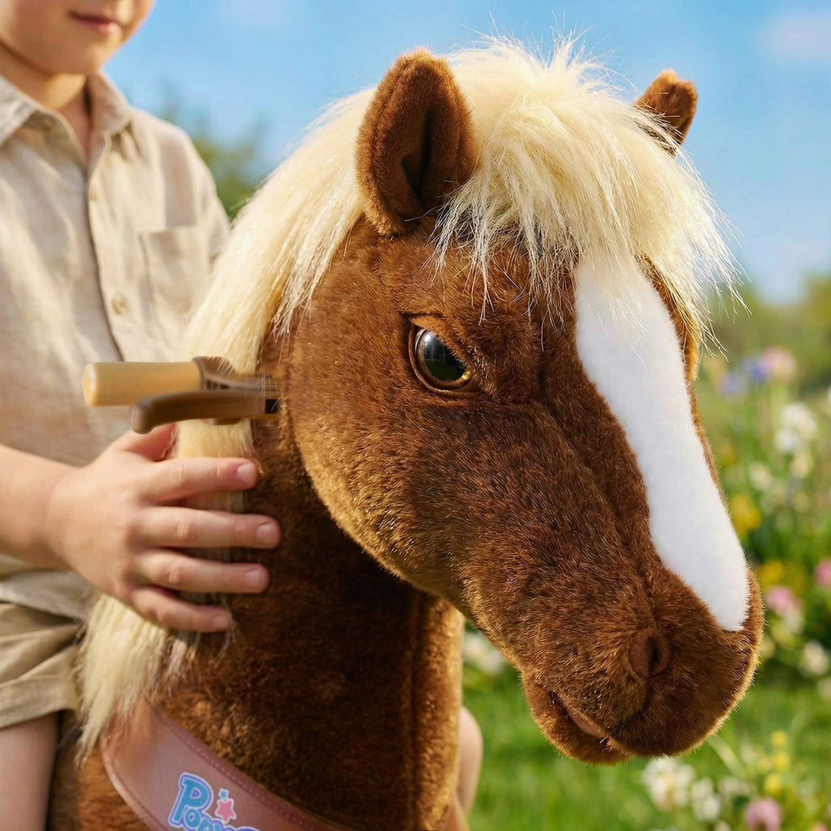 Model Y Brown Horse Rideable Toy for Age 4-7