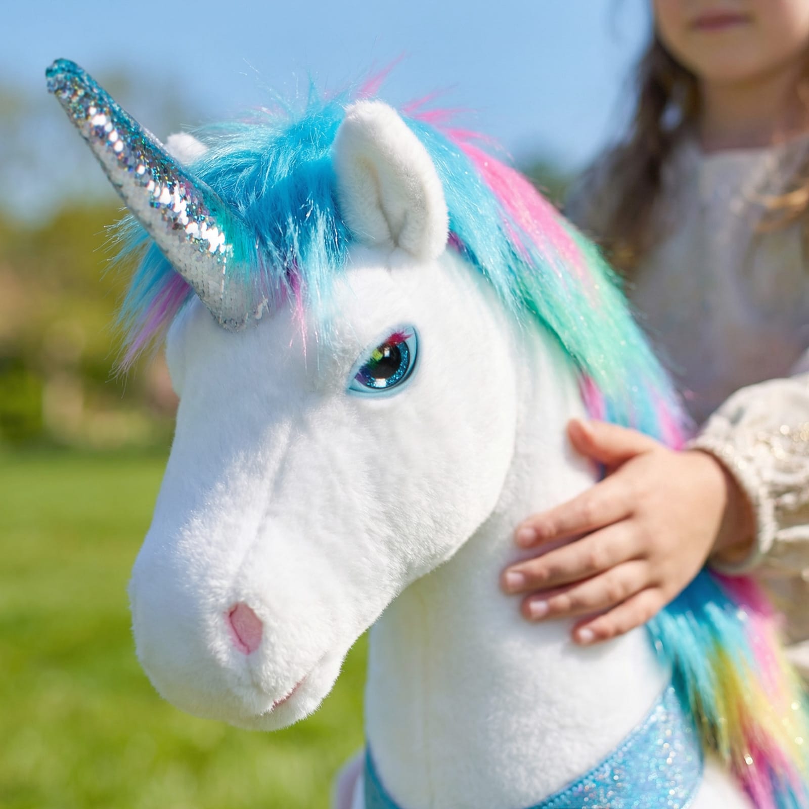 Model Y Rainbow Unicorn Rideable Toy for Age 3-4