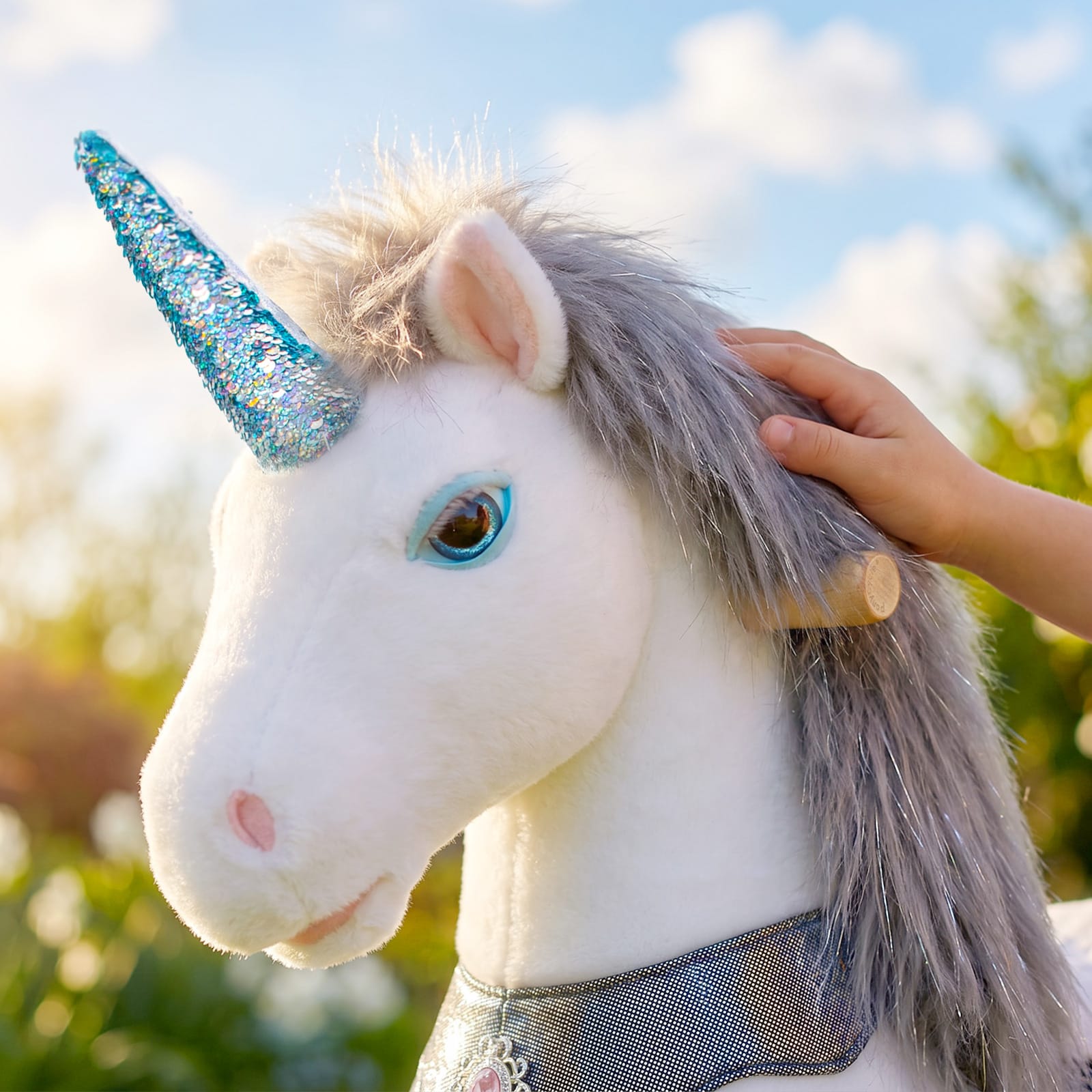 Model Y Grey Unicorn Rideable Toy for Age 3-4