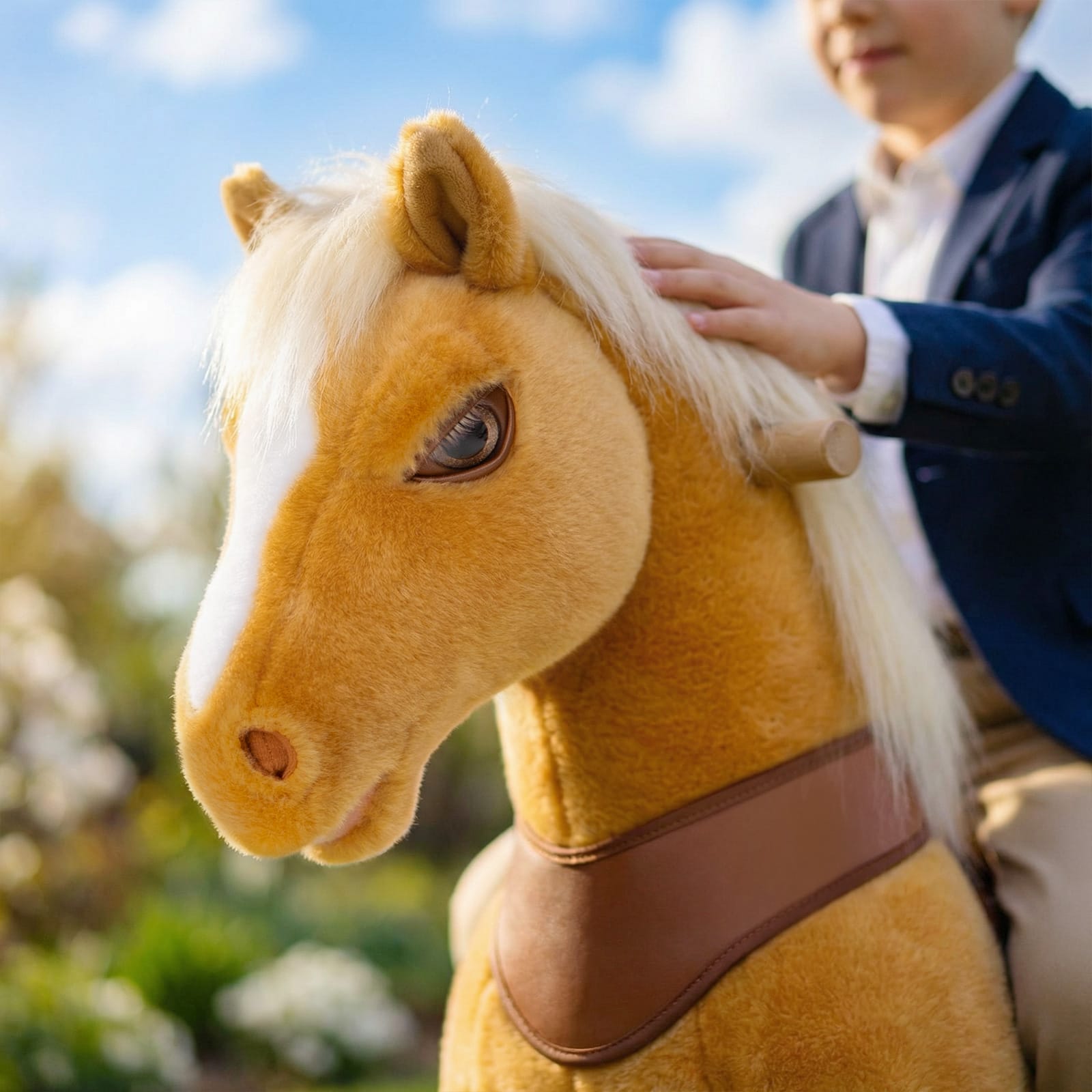 Model Y Light Brown Horse Rideable Toy for Age 3-4
