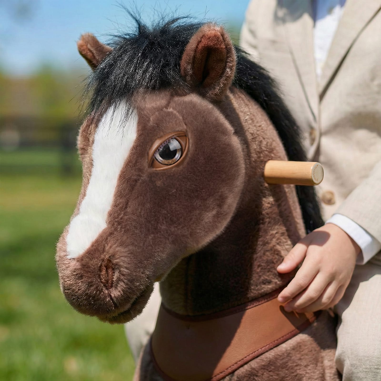 Model Y Chocolate Brown Horse Rideable Toy for Age 3-4