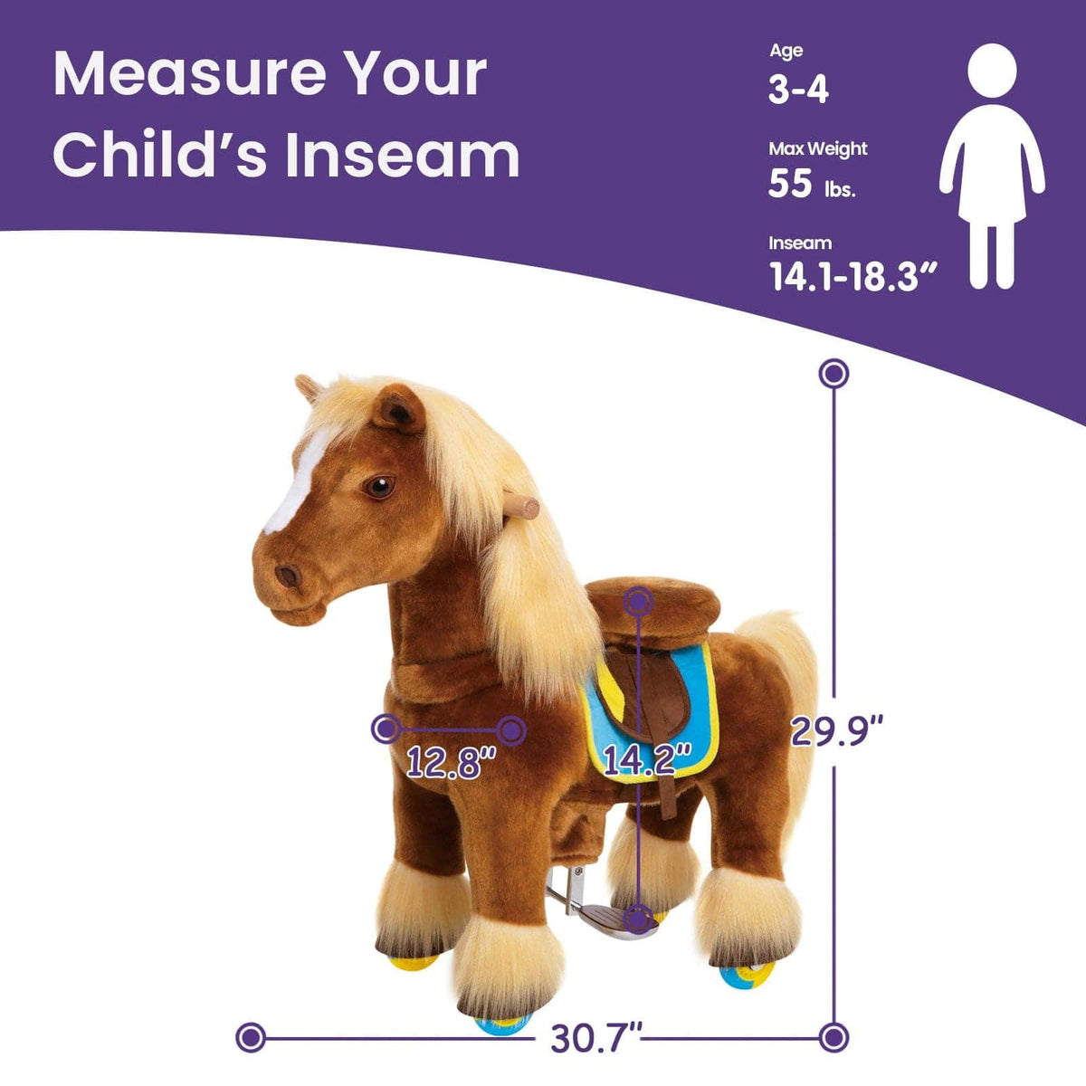 Model X Riding Horse Toy for Age 3-4 Brown | HT Animal Supply