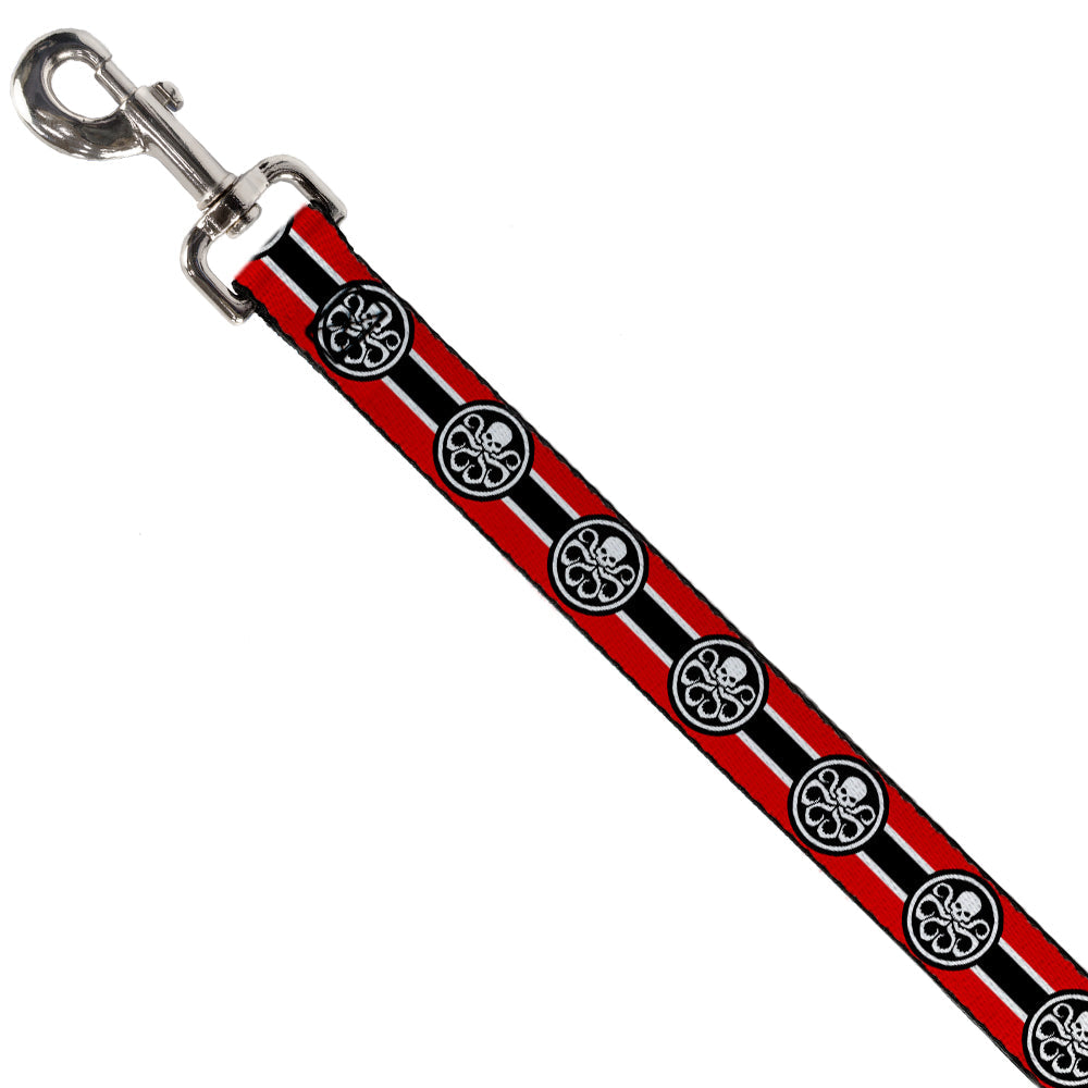 Dog Leash - HYDRA Logo/Stripe Red/Black/White