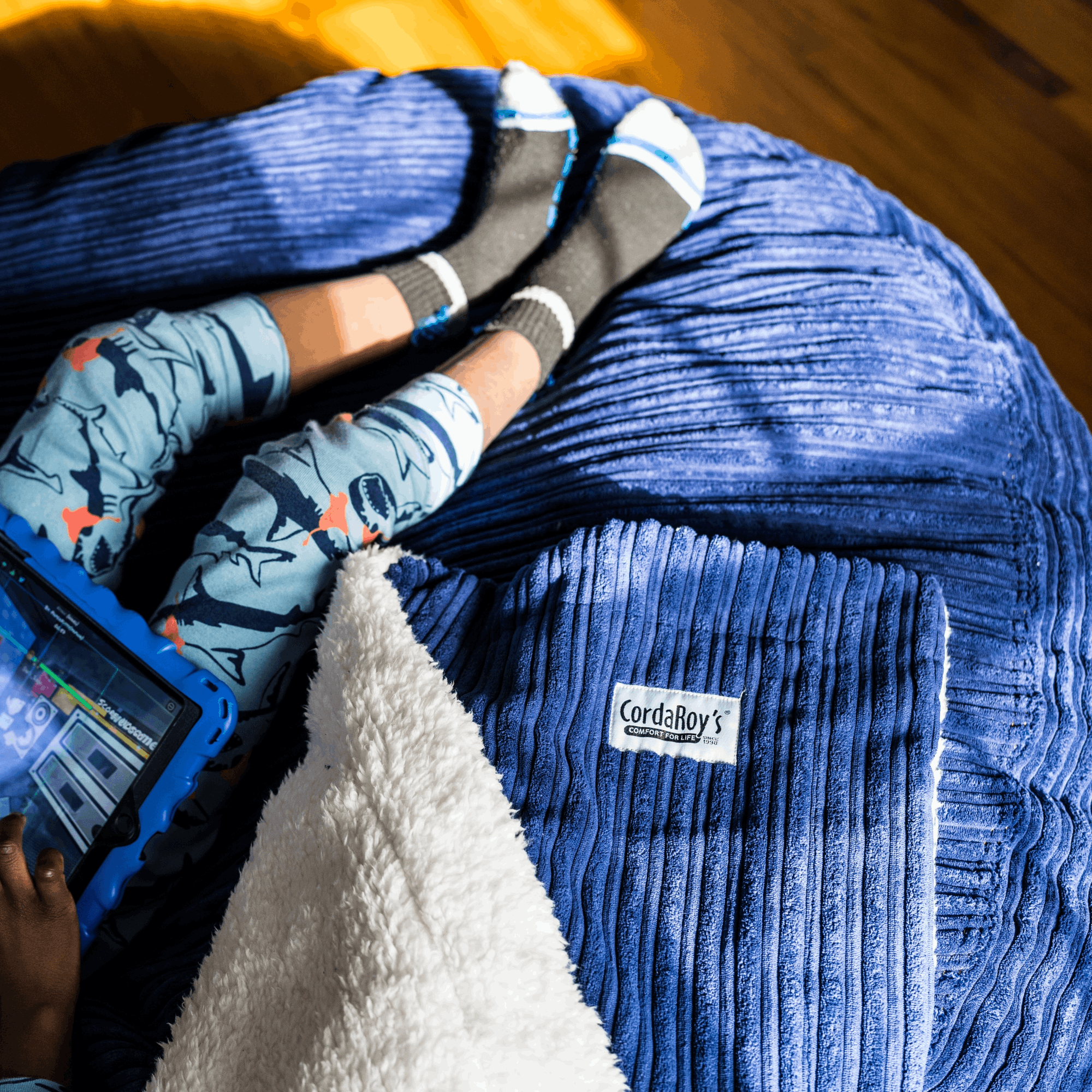 CordaRoy's King Terry Corduroy Convertible Bean Bag Chair