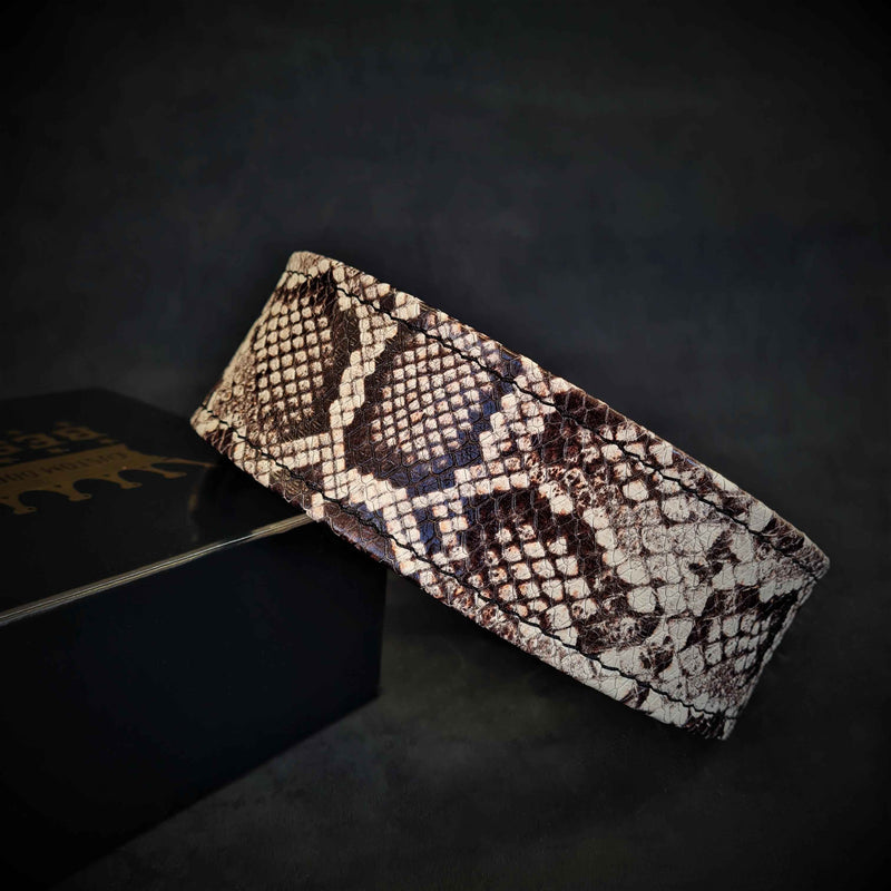 Bestia Rock Python Leather Dog Collar