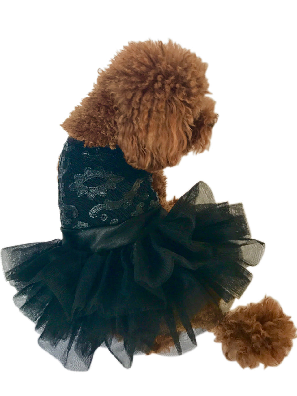 Rocker Appliqu Mesh Fufu Tutu, Black