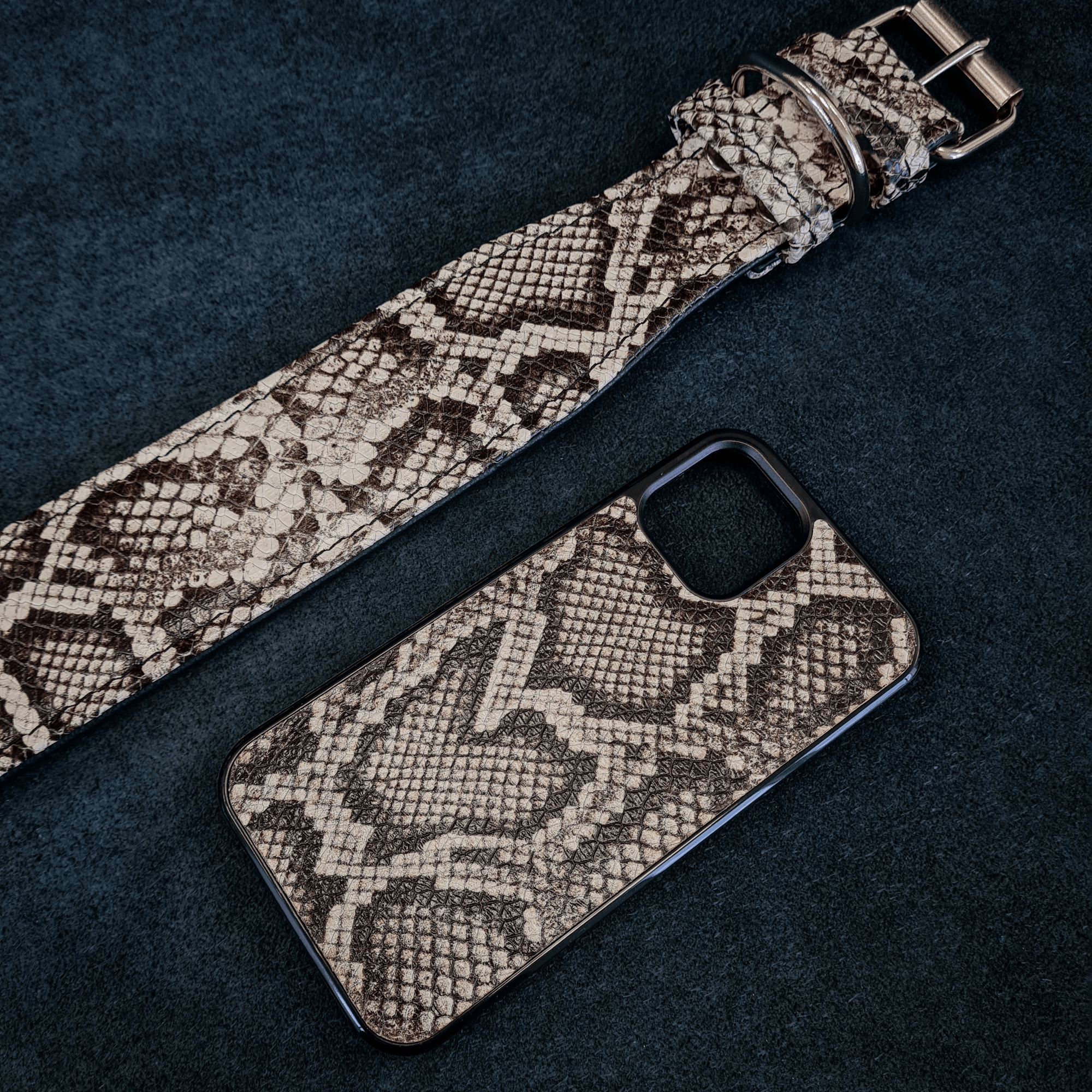 Bestia Rock Python Leather Phone Case