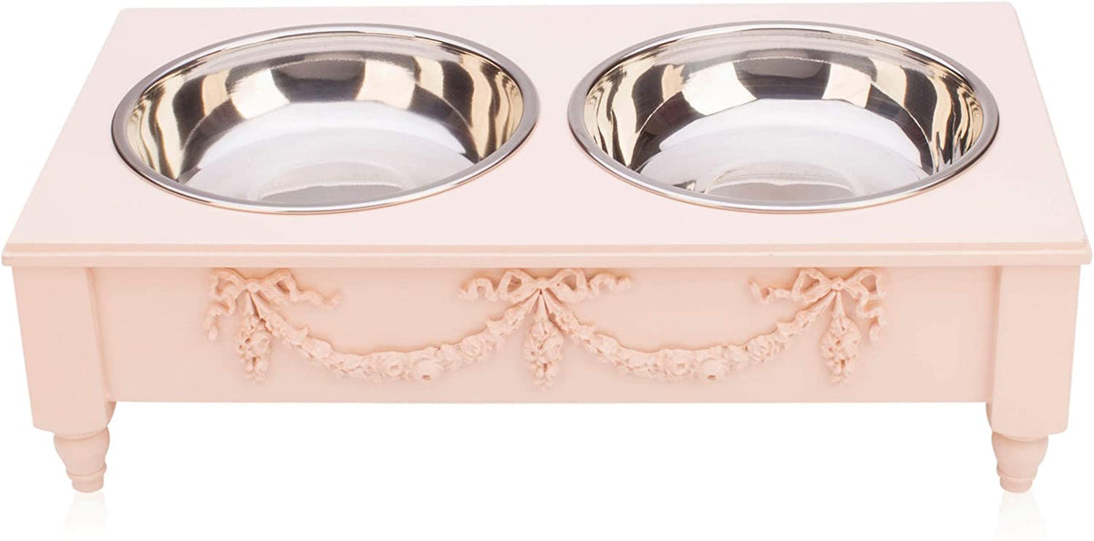 Bonne et Filou – Rose Swag Elevated Pet Bowl Feeder